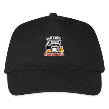 Erst Kaffee Dann Weltherrschaft - Kinder Basecap - Schwarz - Vorne