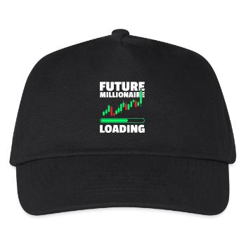 Future Millionaire Aktienmarkt Börse Trader - Kinder Basecap - Schwarz - Vorne