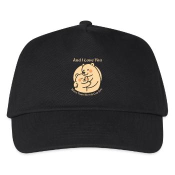 Bären-Umarmung: Love You More Than Words Can Say - Kinder Basecap - Schwarz - Vorne