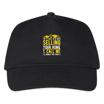 Sell House: Call Me Fun Real Estate Agent - Kids’ Baseball Cap - black - Front