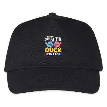 Was Zum Kuckuck Ist Es Gender Reveal Ente - Kinder Basecap - Schwarz - Vorne
