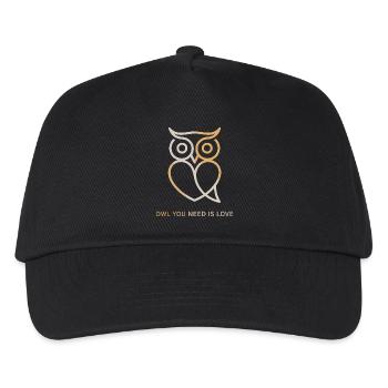 Eulen Owl You Need Is Love Eule Liebe Valentinstag - Kinder Basecap - Schwarz - Vorne