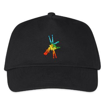 Batterie Batteur coloré Enfants Hommes Batteur - Casquette de baseball Enfant - noir - Devant