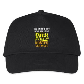 Küster Geschenk - Kinder Basecap - Schwarz - Vorne