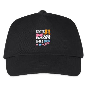 Stiefel Oder Schleife Oma Liebt Dich - Kinder Basecap - Schwarz - Vorne