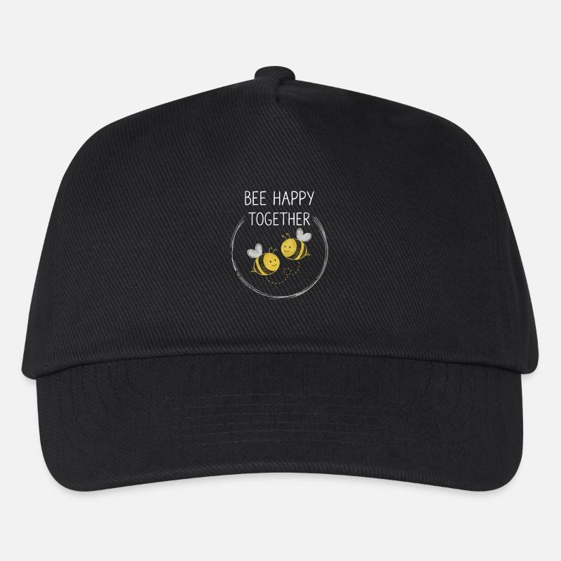 Bee Happy Together Bienen - Kinder Basecap - Schwarz