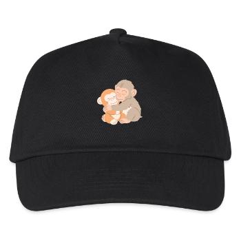 Hugging Monkeys Embrace - Kids’ Baseball Cap - black - Front