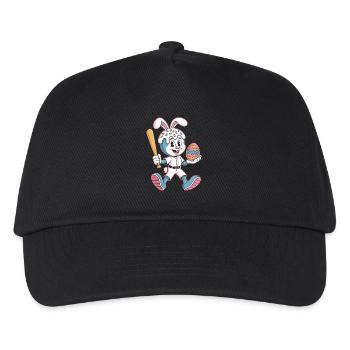 Hoppelhase mit Osterei - Kinder Basecap - Schwarz - Vorne