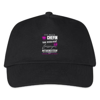 beste Chefin von verdammt fleissigen Mitarbeitern - Kinder Basecap - Schwarz - Vorne