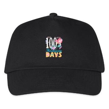 100 Days School Mermaid Design - Kids’ Baseball Cap - black - Front