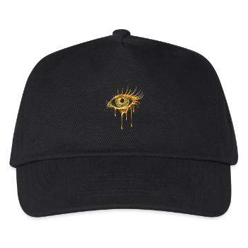 Regard d’œil doré - Casquette de baseball Enfant - noir - Devant