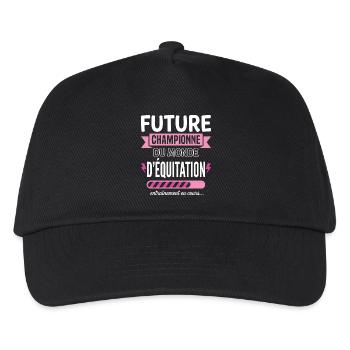Future Championne Équitation Cavalière - Casquette de baseball Enfant - noir - Devant