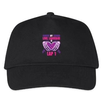 Autorennen Motorsport Love Language Is Lap 1 - Kinder Basecap - Schwarz - Vorne