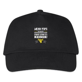 WENN PAPA ES NICHT REPARIEREN KANN KANN ES KEINER - Kinder Basecap - Schwarz - Vorne