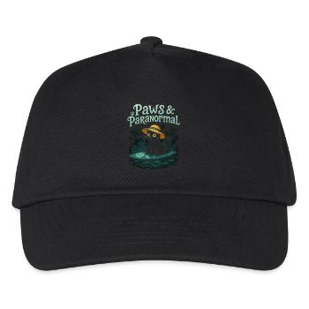 Paws & Paranormal: Black Cat Surfs with Ghost - Kids’ Baseball Cap - black - Front