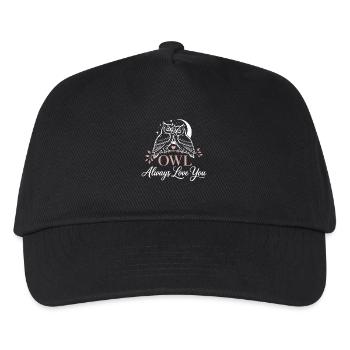 Eulen Owl Always Love You Liebe Valentinstag Eule - Kinder Basecap - Schwarz - Vorne