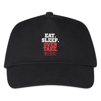 Autorennen Motorsport Eat Sleep Over Take - Kinder Basecap - Schwarz - Vorne