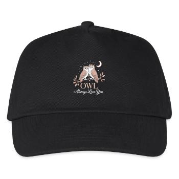 Eulen Owl Always Love You Liebe Valentinstag Eule - Kinder Basecap - Schwarz - Vorne