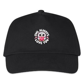 Eulen Owl Always Love You Liebe Valentinstag Eule - Kinder Basecap - Schwarz - Vorne