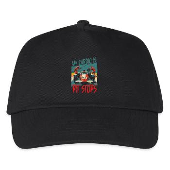 Course automobile, sport automobile, mon cardio, ce sont les arrêts aux stands - Casquette de baseball Enfant - noir - Devant