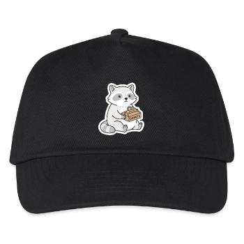 Waschbär Donuts Motiv DONUTS - Kinder Basecap - Schwarz - Vorne
