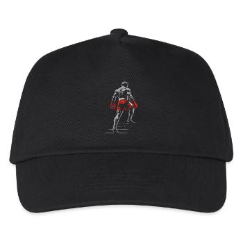 Boxer mit Boxhandschuhen - Kinder Basecap - Schwarz - Vorne