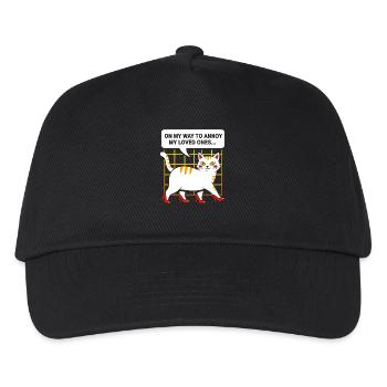 High-Heel Katze: Frech und Charmant - Kinder Basecap - Schwarz - Vorne