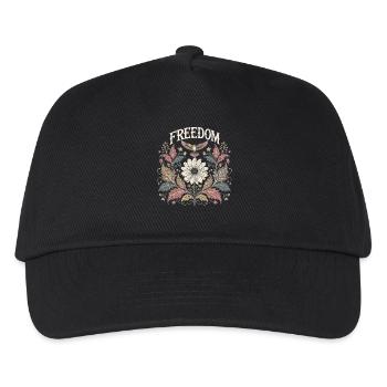 Freedom Blumen Vogel Festival Outfit - Kinder Basecap - Schwarz - Vorne
