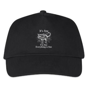 It's Fine I'm Fine Everything is Fine Cats - Kids’ Baseball Cap - black - Front