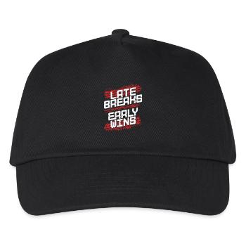 Autorennen Motorsport Late Breaks Early Wins - Kinder Basecap - Schwarz - Vorne