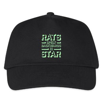 Rats Spelt Backwards Is Star Lustiger Ratte Spruch - Kinder Basecap - Schwarz - Vorne
