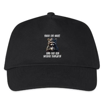 Waschbär Langschläfer & Gamer Schlafshirt - Kinder Basecap - Schwarz - Vorne