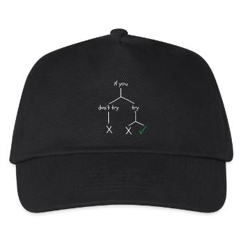 Motivierendes Design über Mut und Ausdauer - Kinder Basecap - Schwarz - Vorne