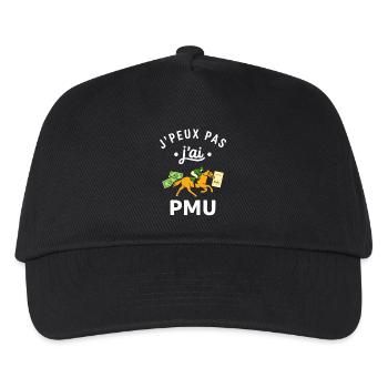 J’ai pas PMU – Cheval et billets - Casquette de baseball Enfant - noir - Devant