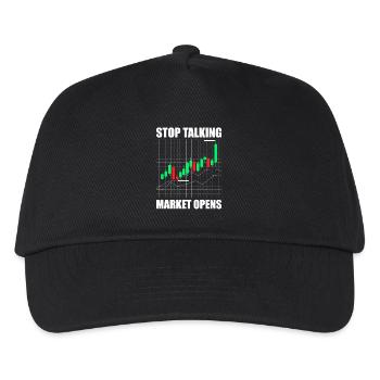 Stop talking market opens Stock market Stock Market Trader - Kids’ Baseball Cap - black - Front