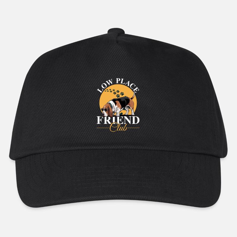 Funny Dog Breed Basset Hound - Kinder Basecap - Schwarz