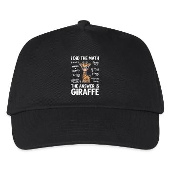 Mathe Sprüche Giraffe Lustiges Mathe Geschenk - Kinder Basecap - Schwarz - Vorne