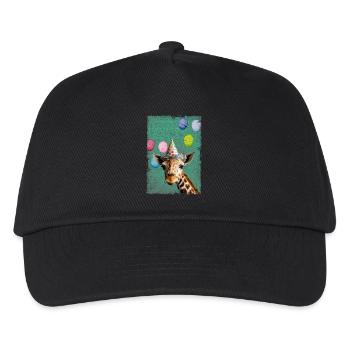 Tiere Zoo Party Dschungel Zoo Geburtstagsgiraffe - Kinder Basecap - Schwarz - Vorne