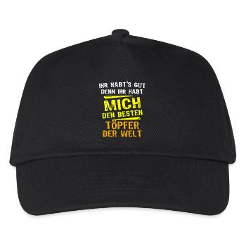 Töpfer Geschenk - Kinder Basecap - Schwarz - Vorne