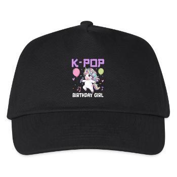 K Pop Birthday Girl - Kinder Basecap - Schwarz - Vorne