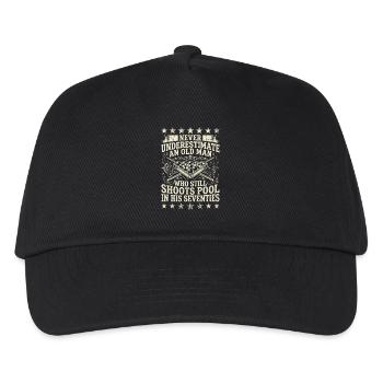 Never underestimate old man at the pool table - Kids’ Baseball Cap - black - Front