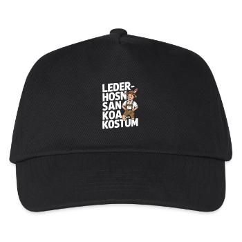 Lederhosen Kostüm Karikatur - Kinder Basecap - Schwarz - Vorne