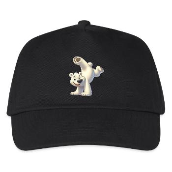 Polar Bear Handstand Somersault North Pole Gymnastics - Kids’ Baseball Cap - black - Front