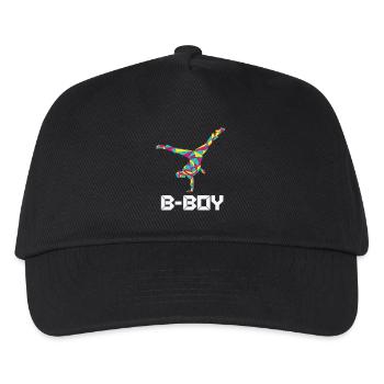 Breakdance B-Boy Streetdance Hip Hop - Kinder Basecap - Schwarz - Vorne