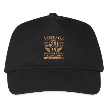 Original 1981 Vintage – 45th Birthday Gift - Kids’ Baseball Cap - black - Front