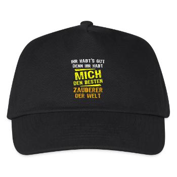 Zauberer Geschenk - Kinder Basecap - Schwarz - Vorne