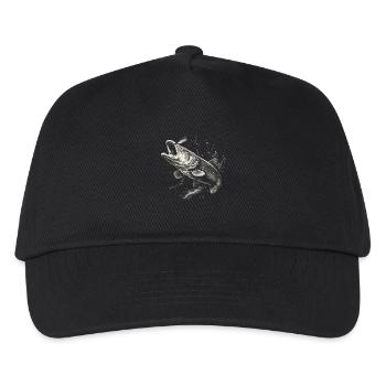Hecht Angler - Kinder Basecap - Schwarz - Vorne