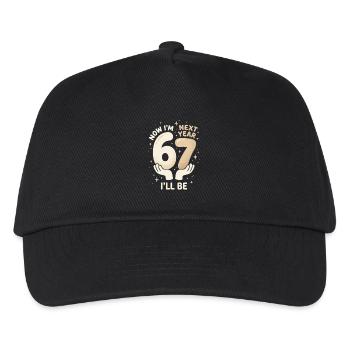 67. Geburtstagsfeier Spaßdesign - Kinder Basecap - Schwarz - Vorne