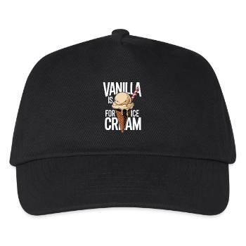 Vanille Eiscone im Kontrast - Kinder Basecap - Schwarz - Vorne