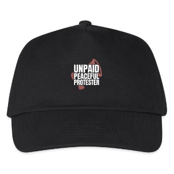 Unpaid Peaceful Protester Aktivistin Spruch Demo - Kinder Basecap - Schwarz - Vorne
